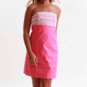 NWT Lilly Pulitzer Pink Bowen Dress Bodice Lace